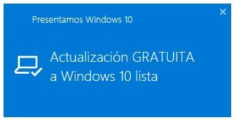 Actualizacion gratuita a Windows 10