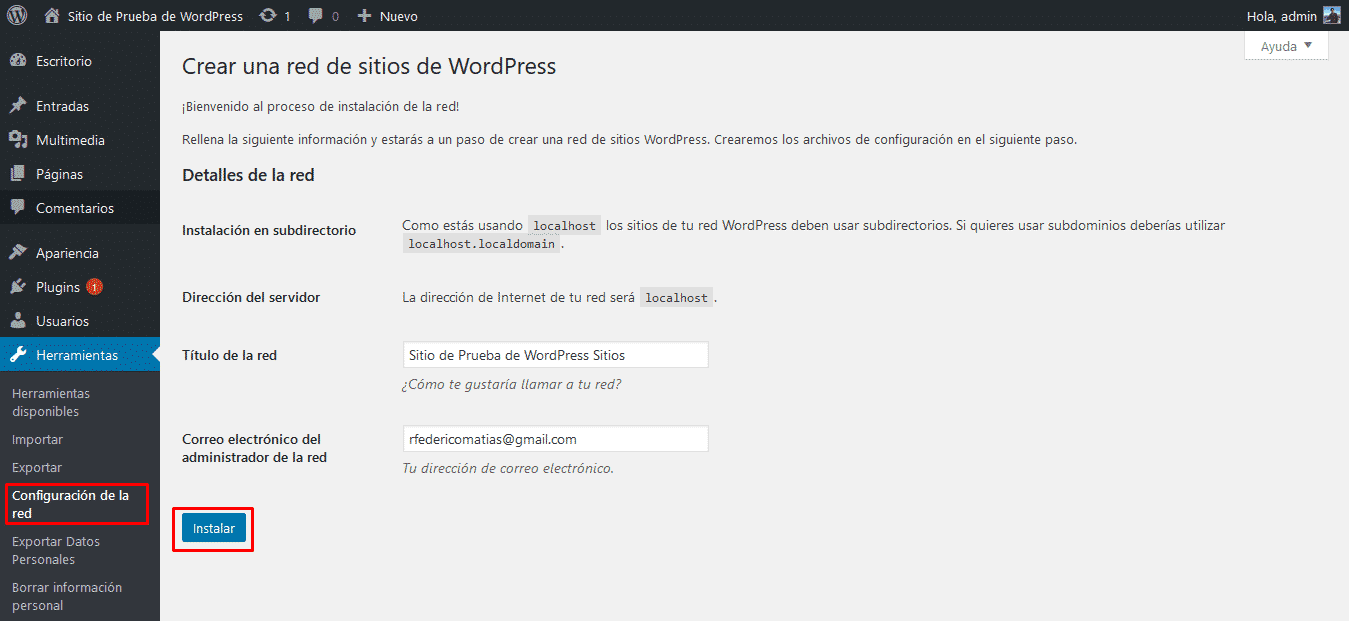 WordPress Multi Sitios