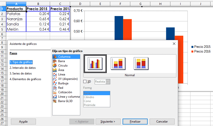 Insertar gráfico Libre Office Calc 01